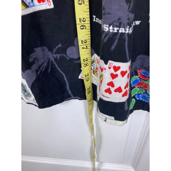 NWOT WAVE SHOPPE Shirt XL Poker-Chips Card Money Black Red Button-Up Short-Sleev - Picture 12 of 13